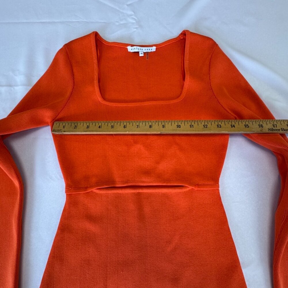 Endless Rose Cutout Knit Bodycon Dress Orange Size XS - Picture 8 of 15